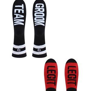 Men's Team Groom & Legit Crew Socks, 2-Pack - Groomsmen Socks - Wedding Day, NWT